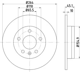 HELLA PAGID 8dd355122821 -  Тормозной диск